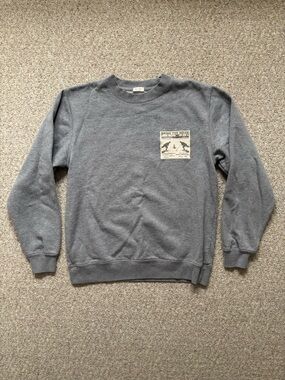 Brandy Melville John Galt Gray Crewneck Sweatshirt with Chest Patch